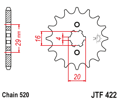 Звезда передняя JTF422.12