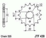 Звезда передняя JTF430.13