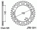 525-45 NTV400 Bros Звезда задняя Klick (JTR1311.45)