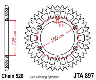 Звезда задняя JTA897.45