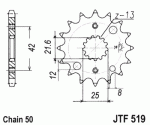 Звезда передняя JTF519.16