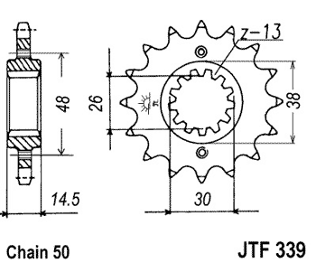 Звезда передняя JTF339.16RB