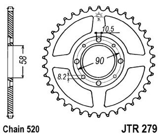 Звезда задняя JTR279.36