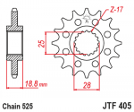 Звезда передняя JTF405.20RB с демпфером