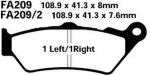 Тормозные колодки полусинтетические EBC FA209/2V
