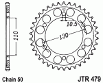 Звезда задняя JTR479.46ZBK черная