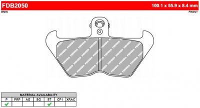 FDB2050P Ferodo тормозные колодки