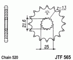 Звезда передняя JTF565.15RB с демпфером