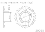 Звезда задняя Esjot 50-29035 38 зубьев (JTR898.38)