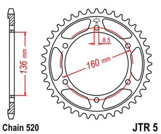 Звезда задняя JTR5.46