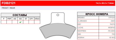 FDB2121SG Ferodo тормозные колодки