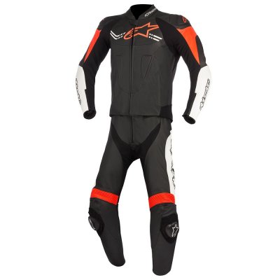 Мотокомбинезон кожаный CHALLENGER V2 2PC LEATHER SUIT черно-бело-красный