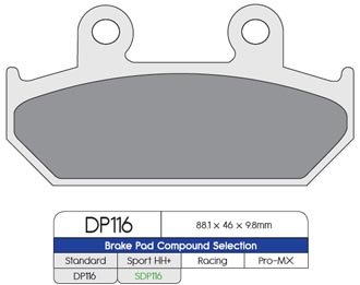 Тормозные колодки DP Brakes DP116 синтетические