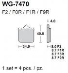 Тормозные колодки WRP WG-7470-F1R (SBS 870DC / FDB2120 / FDB2215 / FA604)
