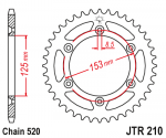 Звезда цепного привода JTR210.52SC