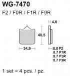 Тормозные колодки WRP WG-7470-F2 (FDB2255 / FDB2120 / FDB2215 / FA604)