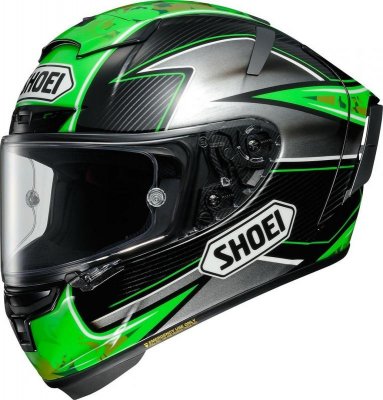 Шлем SHOEI X-Spirit III LAVERTY черно-зеленый