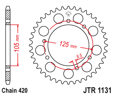 Звезда задняя JTR1131.53