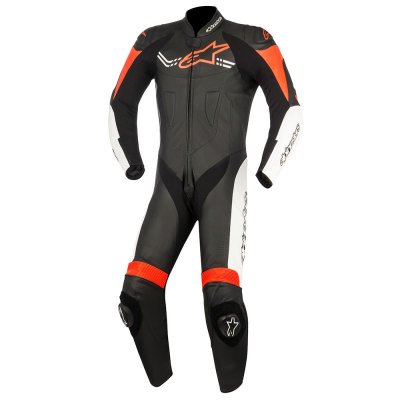 Мотокомбинезон кожаный CHALLENGER V2 1PC LEATHER SUIT черно-бело-красный