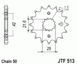 Звезда передняя JTF513.15