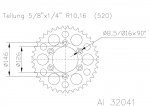 Звезда задняя Esjot 50-32041 44 зуба (JTR808.44)