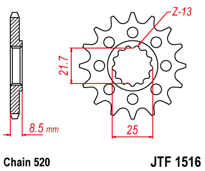 Звезда передняя JTF1516.17