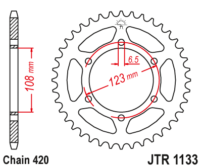 Звезда задняя JTR1133.53