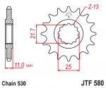 Звезда передняя JTF580.17RB