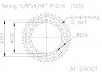 Звезда задняя приводная Esjot 50-29001 47 зубьев (JTR300.47)