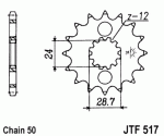 Звезда передняя JTF517.16