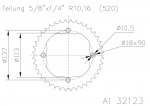 Звезда задняя Esjot 50-32123 38 зубьев (JTR1760.38)