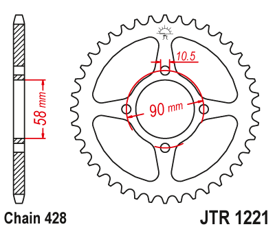 Звезда задняя JTR1221.44