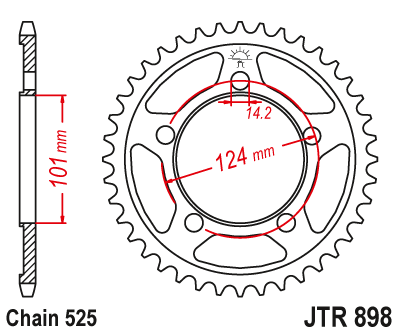 Звезда задняя JTR898.37