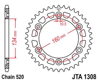 Звезда задняя JTA1308.40