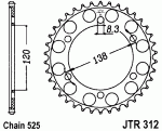 Звезда задняя JTR312.38