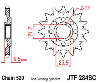 Звезда передняя JTF284.13SC