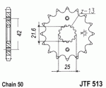 Звезда передняя JTF513.16