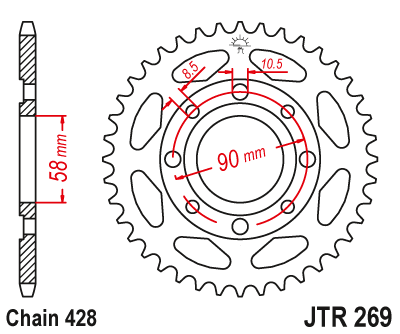 Звезда задняя JTR269.38