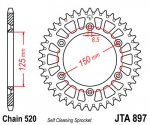 Звезда задняя алюминиевая JTA897.50BLK