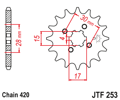 Звезда передняя JTF253.16
