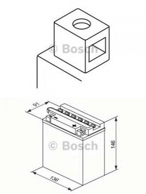 Аккумулятор мото BOSCH M4 F28 (YB10L-A2, 12N10-3A)