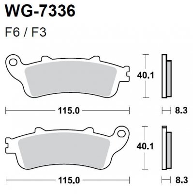 Тормозные колодки WRP WG-7336-F3 (FDB2098 / FDB2073 / FDB2075 / FA261 / FA281)