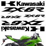 CRAZY IRON Комплект наклеек "KAWASAKI ZX-6R" белый