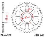 Звезда задняя JTR243.42