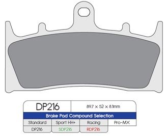 Тормозные колодки DP Brakes DP216 синтетические