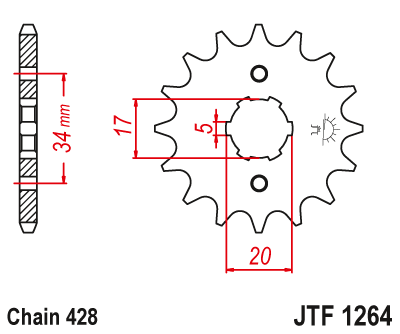 Звезда передняя JTF1264.14