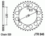 Звезда задняя JTR846.45