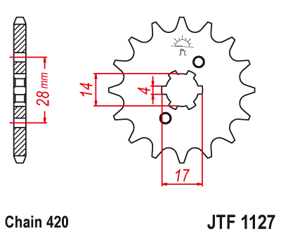 Звезда передняя JTF1127.14