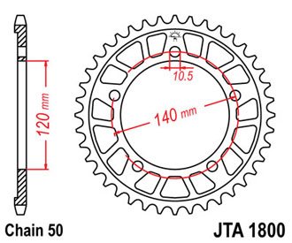 Звезда задняя JTA1800.44