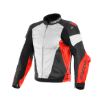 Куртка кожаная Dainese SUPER RACE 90C WH/FLU-RED/BL-MAT